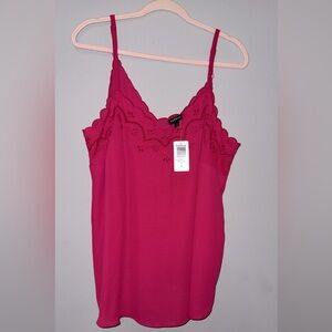 Torrid Fuchsia Scalloped and Embroidered Camisole
